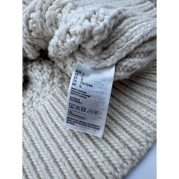 H&M Fishermancore Chunky Knitted Cream Sweater Womens Large - Picture 3 of 4